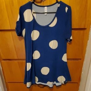 LuLaRoe Navy Polkadot Top